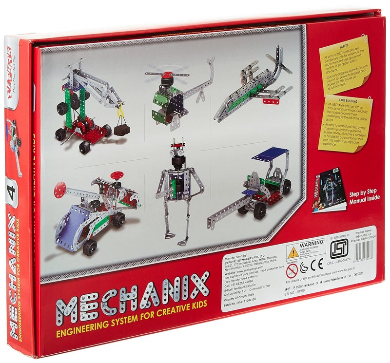 ZEPHYR Mechanix-4 DIY STEM Toy Building and Construction Set for Kids Age 7+ - Image 2